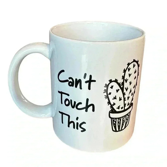 Funny Novelty Ceramic Coffee Mug Can't Touch This 11 Ounce High - Picture 1 of 4